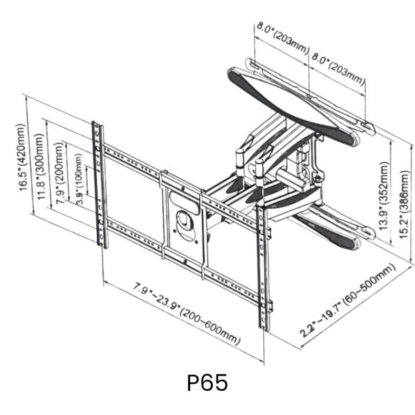 SOPORTE PARA TV P65, MONITOR, TELEVISOR DESDE 55 PULGADAS A 85 PULGADAS