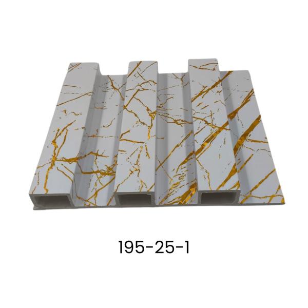 LAMINAS ACANALADAS DECORATIVAS 2 CANALES PARA INTERIOR COLOR BLANCO CON DORADO 195-25-1