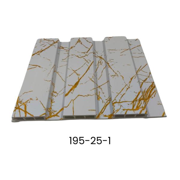 LAMINAS ACANALADAS DECORATIVAS 2 CANALES BAJOS PARA INTERIOR COLOR BLANCO CON DORADO 195-25-1