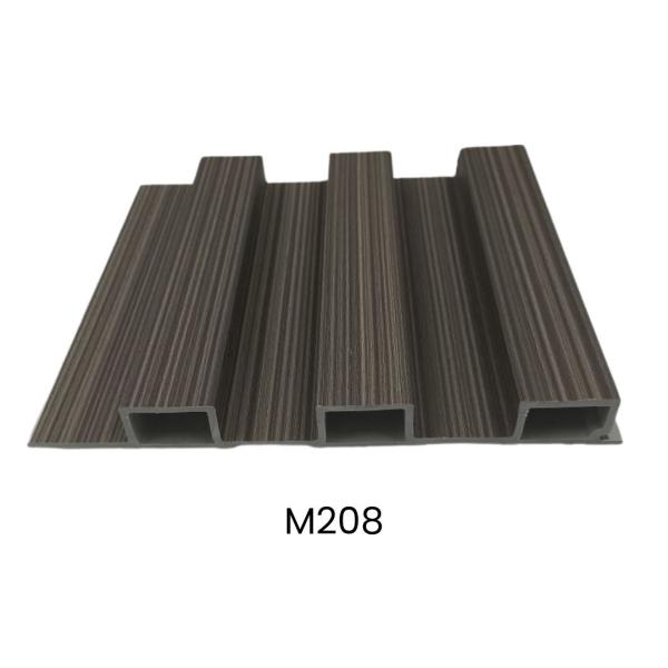 LAMINAS ACANALADAS DECORATIVAS 2 CANALES PARA INTERIOR COLOR MADERA CAFE OSCURO M208