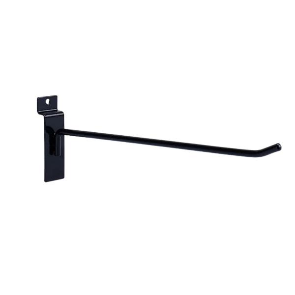 GANCHOS PARA PANELES RANURADOS SENCILLO LARGO EN NEGRO 150MM
