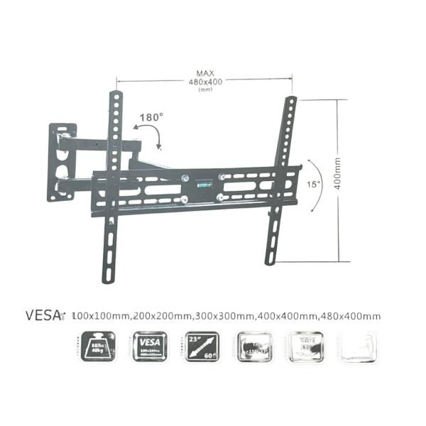 SOPORTE PARA TV JR-44P, MONITOR, TELEVISOR DESDE 23 PULGADAS A  60 PULGADAS