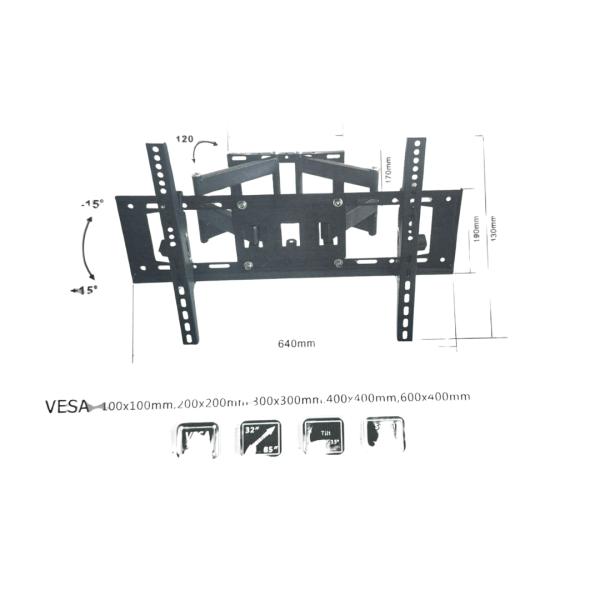 SOPORTE PARA TV JR-502, MONITOR, TELEVISOR DESDE 32 PULGADAS A 85 PULGADAS