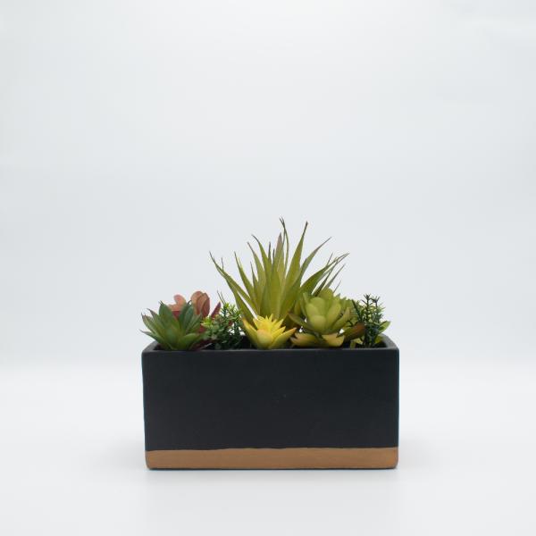 TERRARIO. MACETA RECTANGULAR VERDE