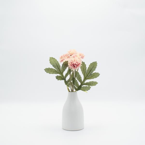 FLORERO CON CRISANTEMOS ROSA