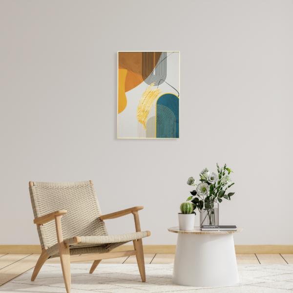 CUADRO DECORATIVA 50X70CM BEIGE, TURQUESA, NARANAJA